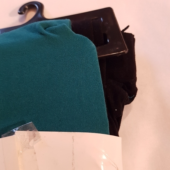 Anne Klein women's 2 pairs of tights S/M black & green - Picture 2 of 4